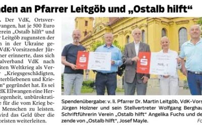 Spenden an DOH und Pfarrer Leitgöb