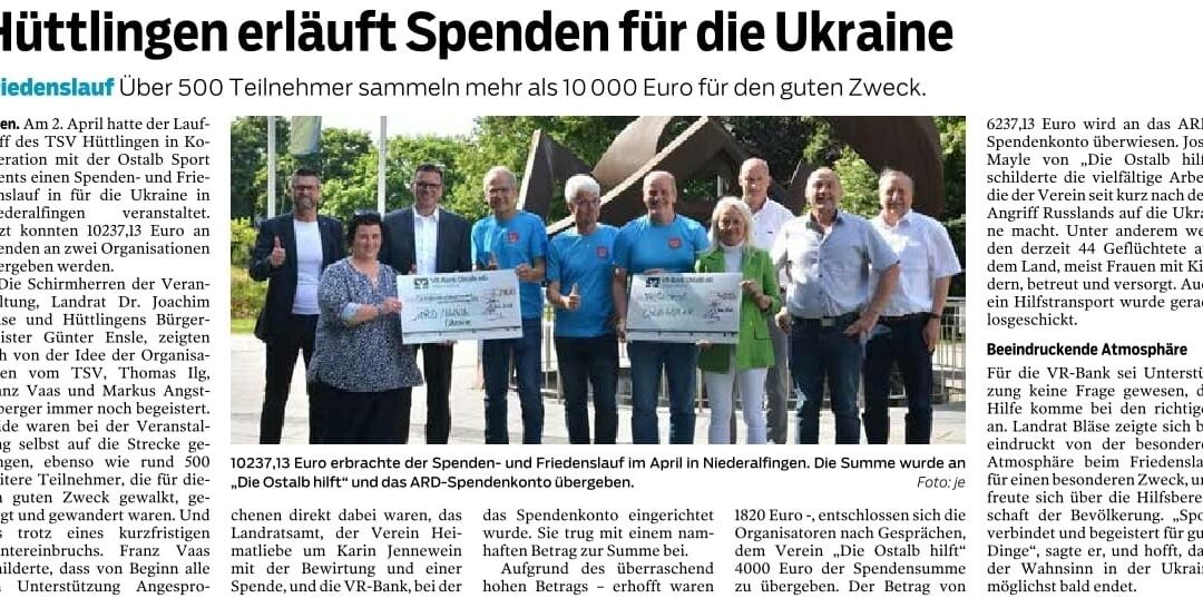 Hüttlingen erläuft Spenden